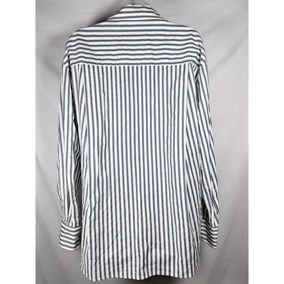 Reformation Will Oversized Shirt Savoy Stripe Womens M Blue Organic Cotton - Picture 9 of 12
